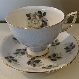 Elegant Pebble Grey Royal Standard Teacup & Saucer